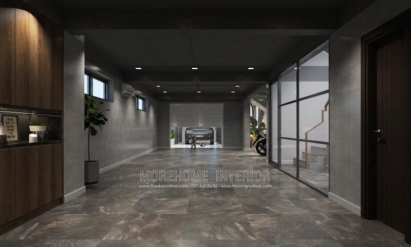 Sắp xếp nội thất nhà phố, biệt thự tại Vinh Nghệ An có chỗ để ô tô đẹp, hiện đại, sang trọng.